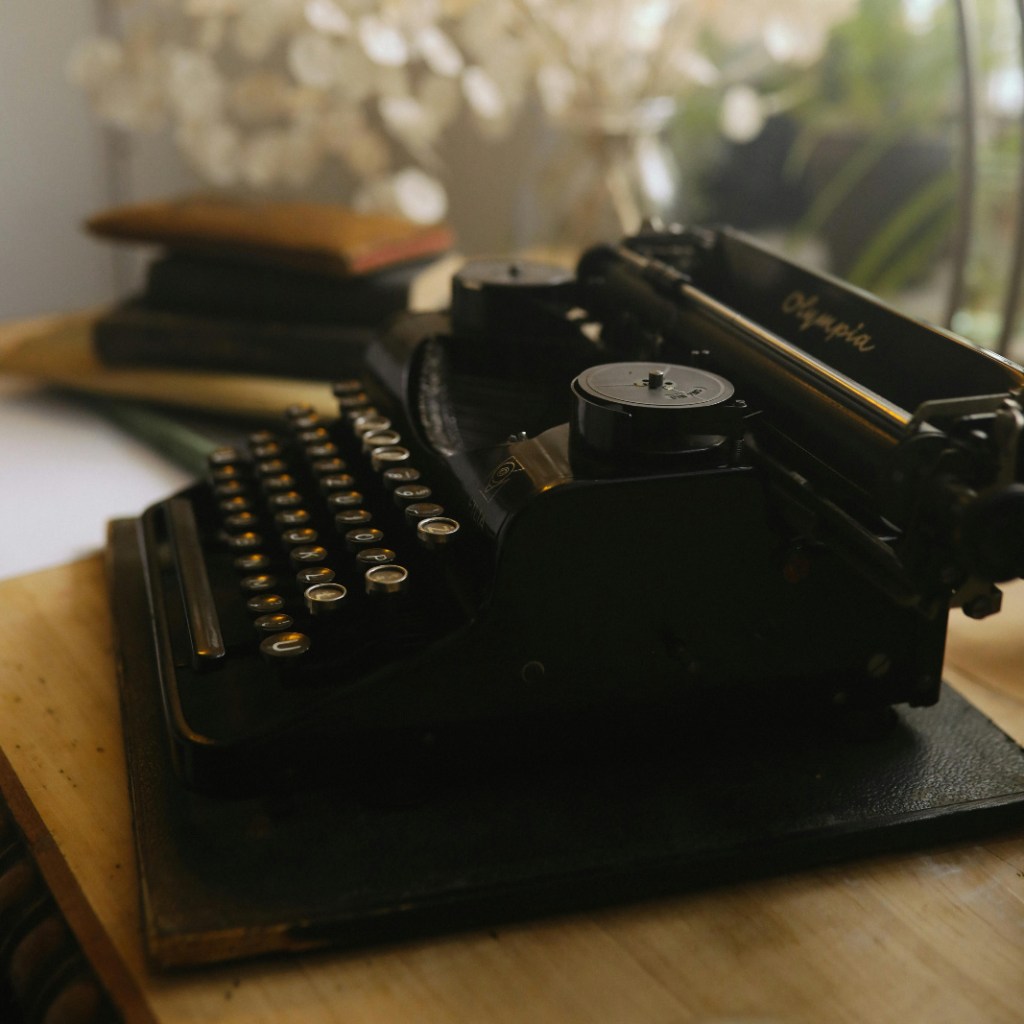 Old-looking black typewriter
